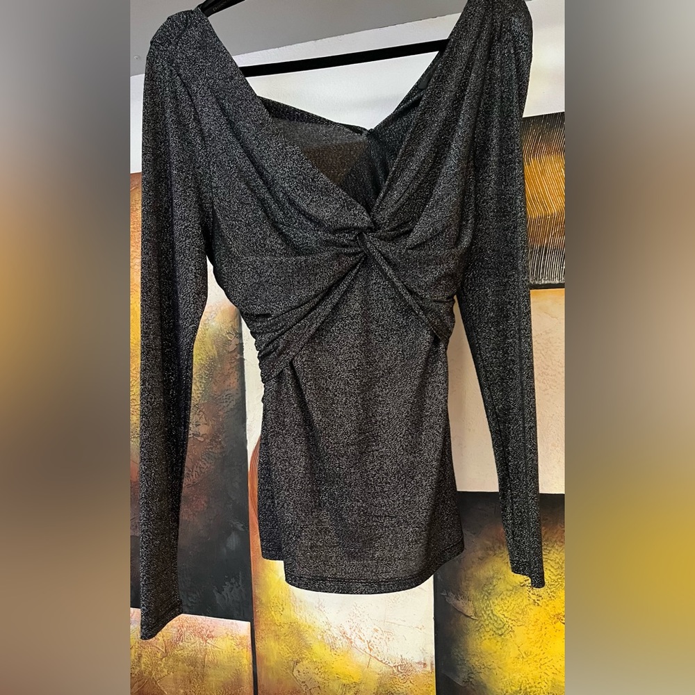 Donna Karan Empire Twist Front Waist Top long sleeve - Picture 4 of 12